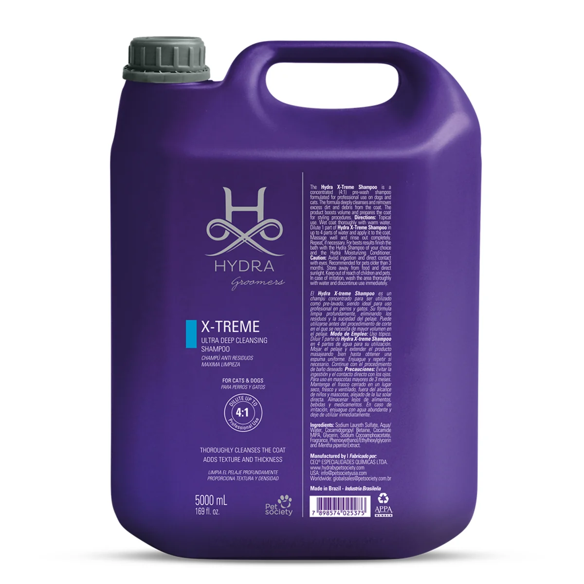 Bidón de Shampoo Hydra X-treme Ultra Sucio 5Lt