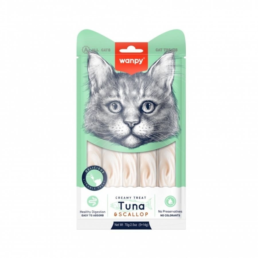 Wanpy creamy treat tuna & scallop 70 GR